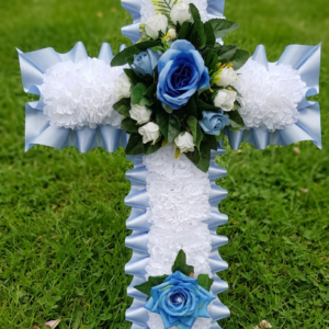 artificial funeral flowers cross wreath2