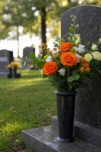 cemetery vase flowers 1