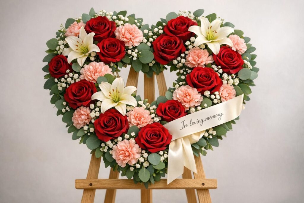 Heart-Shaped Funeral Flowers: Symbolism