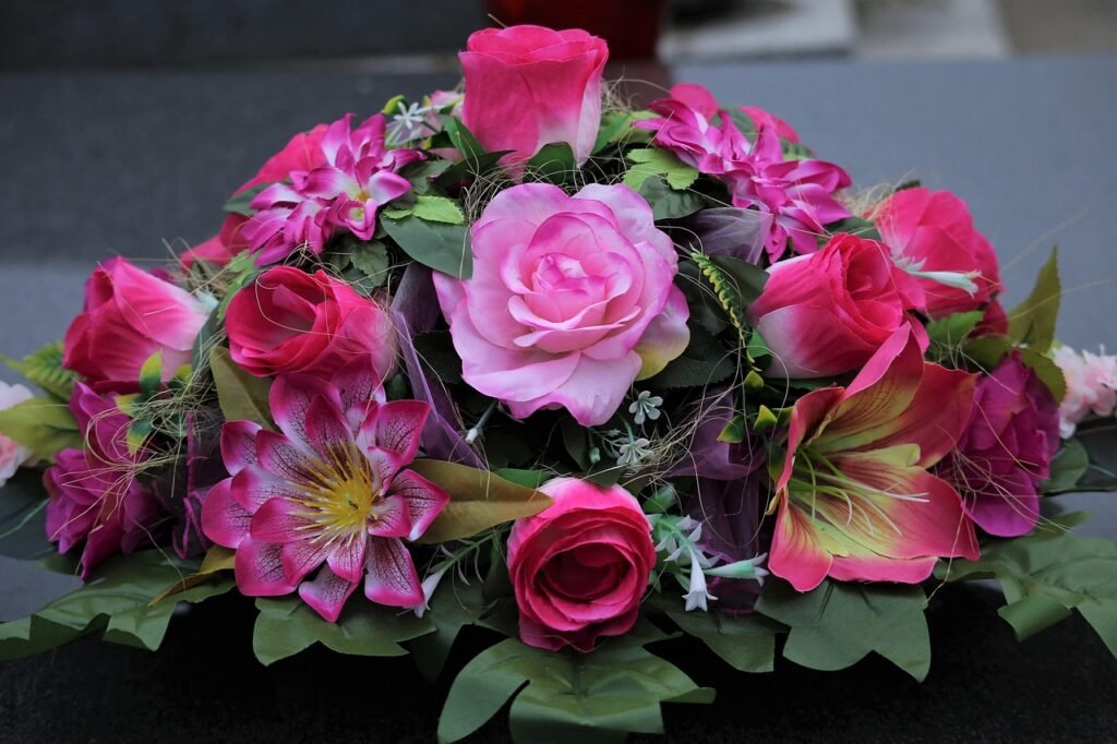 artificial grave flowers memorial
