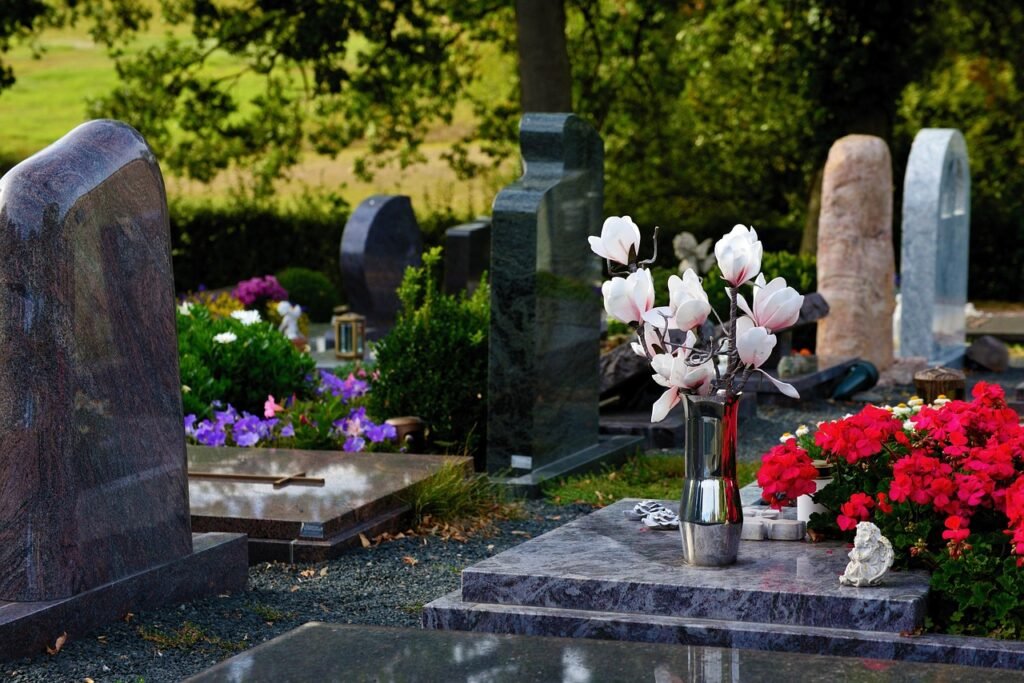 funeral silk flowers graves