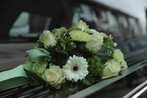 silk flowers grave memorial